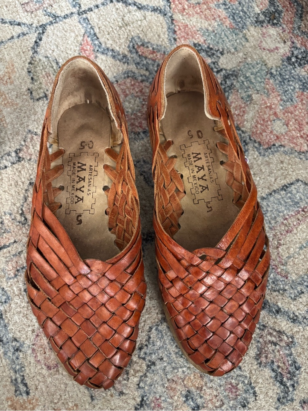 Vintage Maya Woven Leather Flats